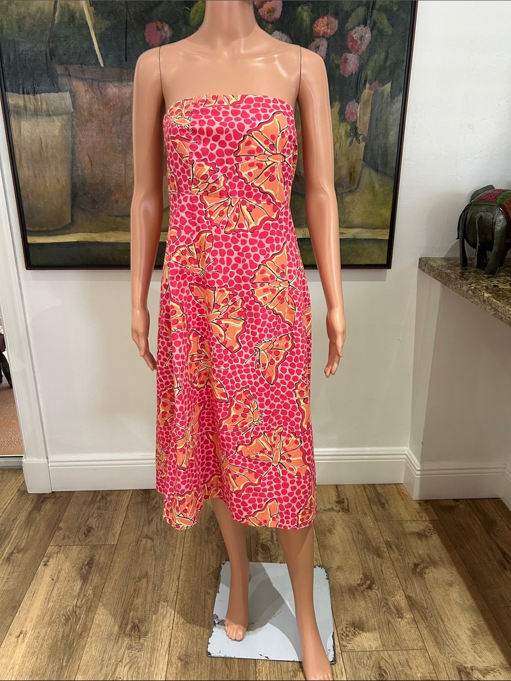 Lilly Pulitzer "Cha Cha Butterfly" strapless dress